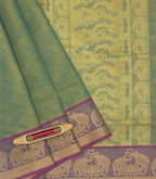 VSC396 - pastel green color body, pallu,blouse.