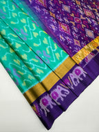 VSIS456 - sea blue color body , violet color pallu , blouse - Pure silk saree
