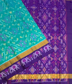 VSIS456 - sea blue color body , violet color pallu , blouse - Pure silk saree