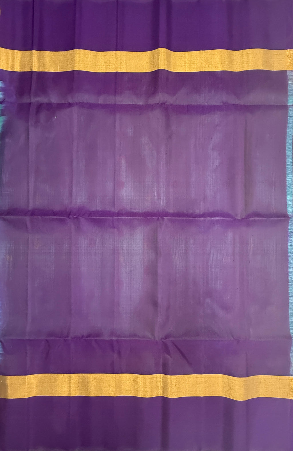 VSIS458 - sea blue color body , violet color pallu , blouse - Pure silk saree