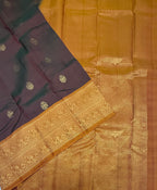 VSM164 - dual green color body , mustard color pallu , blouse