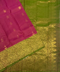 VSM160 - purple color body , green color pallu , blouse