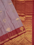 VSM113 - lavender color body , maroon color pallu , blouse.