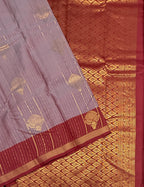 VSM113 - lavender color body , maroon color pallu , blouse.