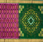 VSISC32 - pink color body , dark green color pallu , blouse.