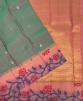 VSM131 - pastel green color body , onion pink color pallu , blouse&nbsp;
