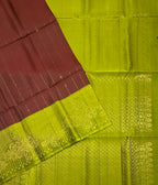 VSM55 - Dark maroon color body , Green color pallu , blouse.