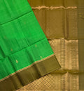VSM123 - green color body , mehandi green color pallu , blouse&nbsp;