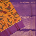 VSM153 - honey brown color body , violet color pallu , blouse&nbsp;