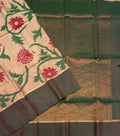 VSM149 - sandal with brown color body , bottle green color pallu , blouse