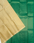 VSM266 - beige color body , peacock green color pallu , blouse&nbsp;