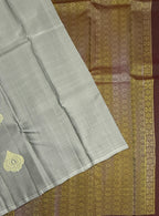 VSM26 - grey color body , brown color pallu , blouse