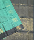 VSM243 - pastel blue color body , grey color pallu , blouse&nbsp;