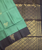 VSM237 - pastel green color body , dark purple color pallu , blouse&nbsp;