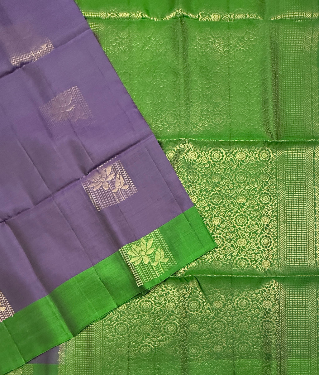 VSM245 - lavender color body , green color pallu , blouse&nbsp;