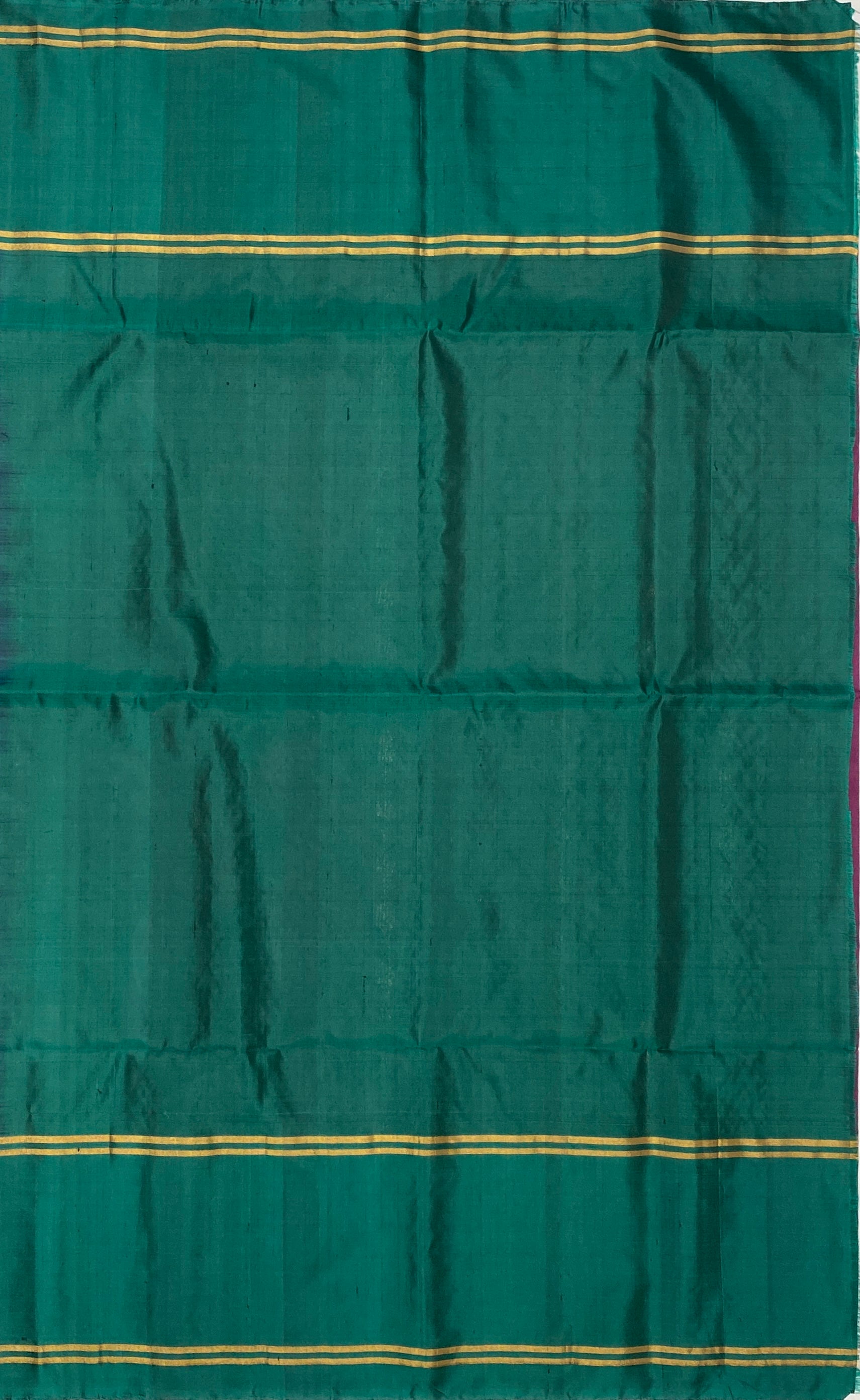 VSCB193 - purple color body , bottle green color pallu , blouse - Pure silk saree