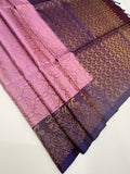 VSA669 - lavender color body , purple color pallu , blouse pure silk saree
