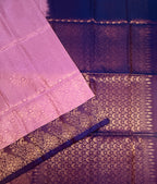 VSA669 - lavender color body , purple color pallu , blouse pure silk saree