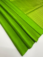 VSP732 - parrot green color body, pallu , blouse - Pure silk saree