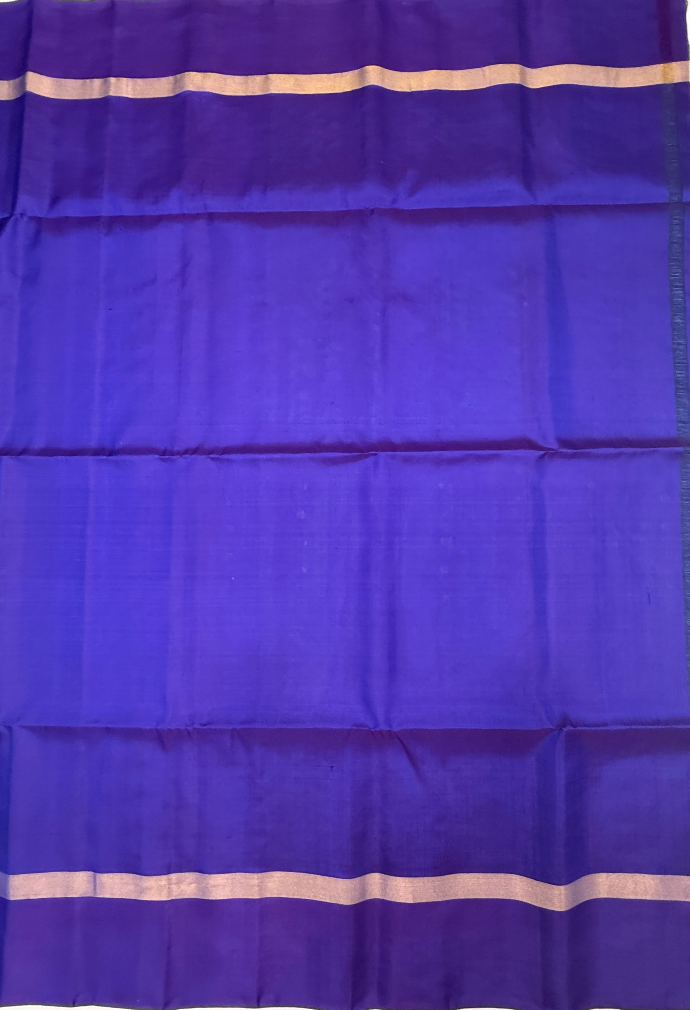 VSCB630 - peacock blue color body , violet color pallu , blouse - Pure silk saree