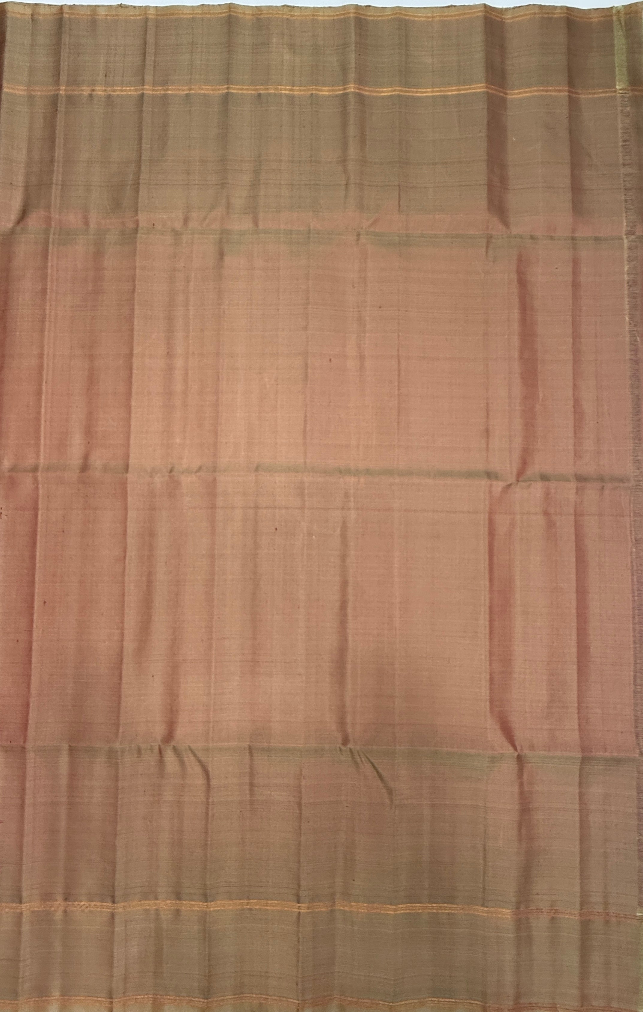 VSF1082 - rani pink color body , sandal color pallu,blouse - Pure silk saree