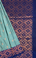 VSAS845 - pastel blue color body , navy blue color pallu , blouse.