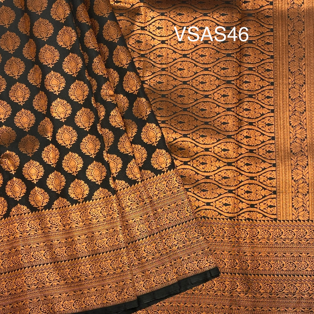 VSAS46 - black color body ,color pallu , blouse.
