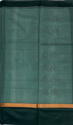 VSKC159 - white color body, bottle green color pallu , blouse.