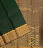 VSF1085 - green color body , beige color pallu,blouse - Pure silk saree