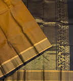VSF1089 - honey brown color body , dark purple color pallu,blouse - Pure silk saree