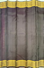 VSF1092 - grey color body , dark purple color pallu,blouse - Pure silk saree
