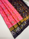 VSIS460 - bright pink color body , purple color pallu , blouse - Pure silk saree