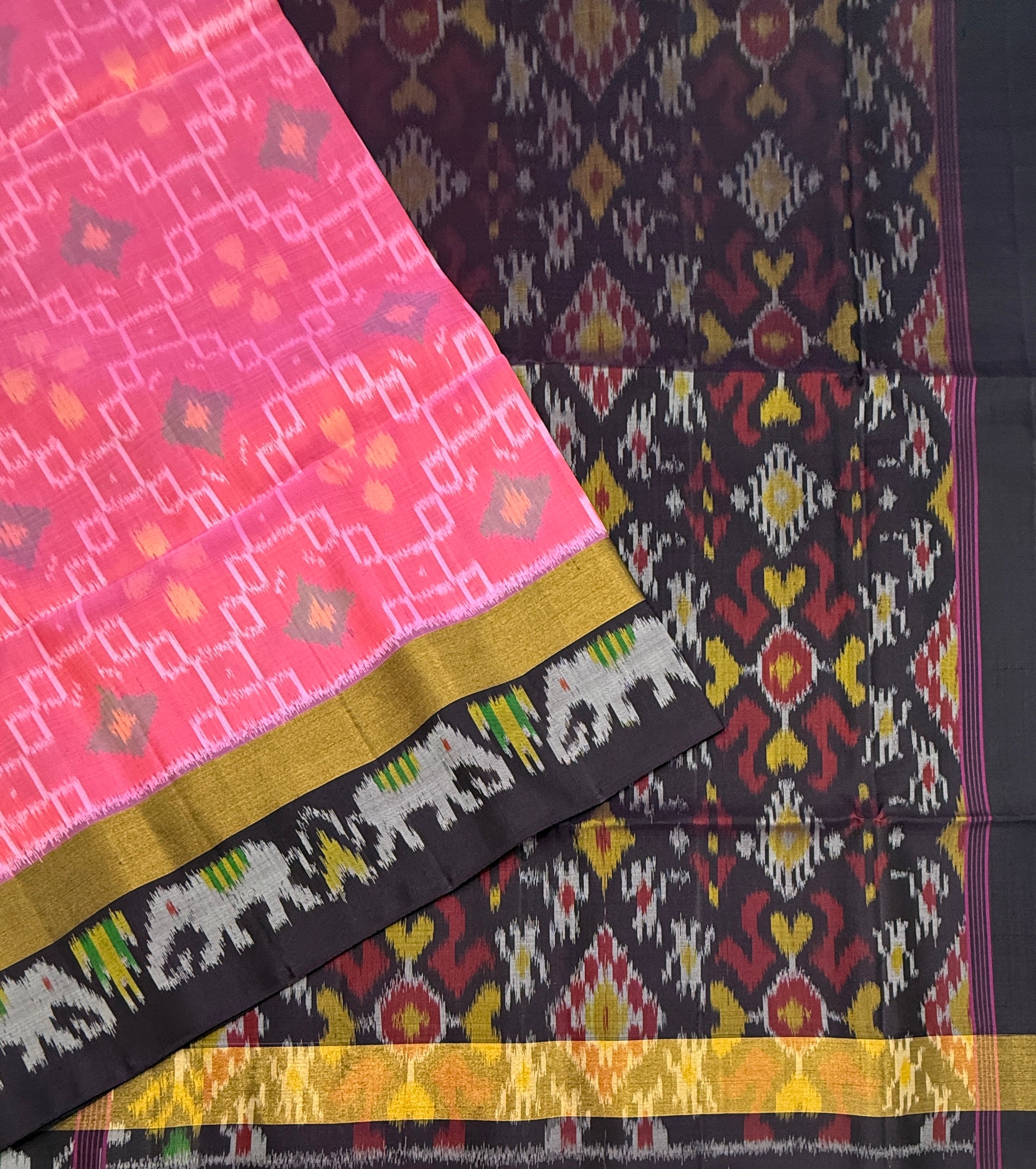 VSIS460 - bright pink color body , purple color pallu , blouse - Pure silk saree