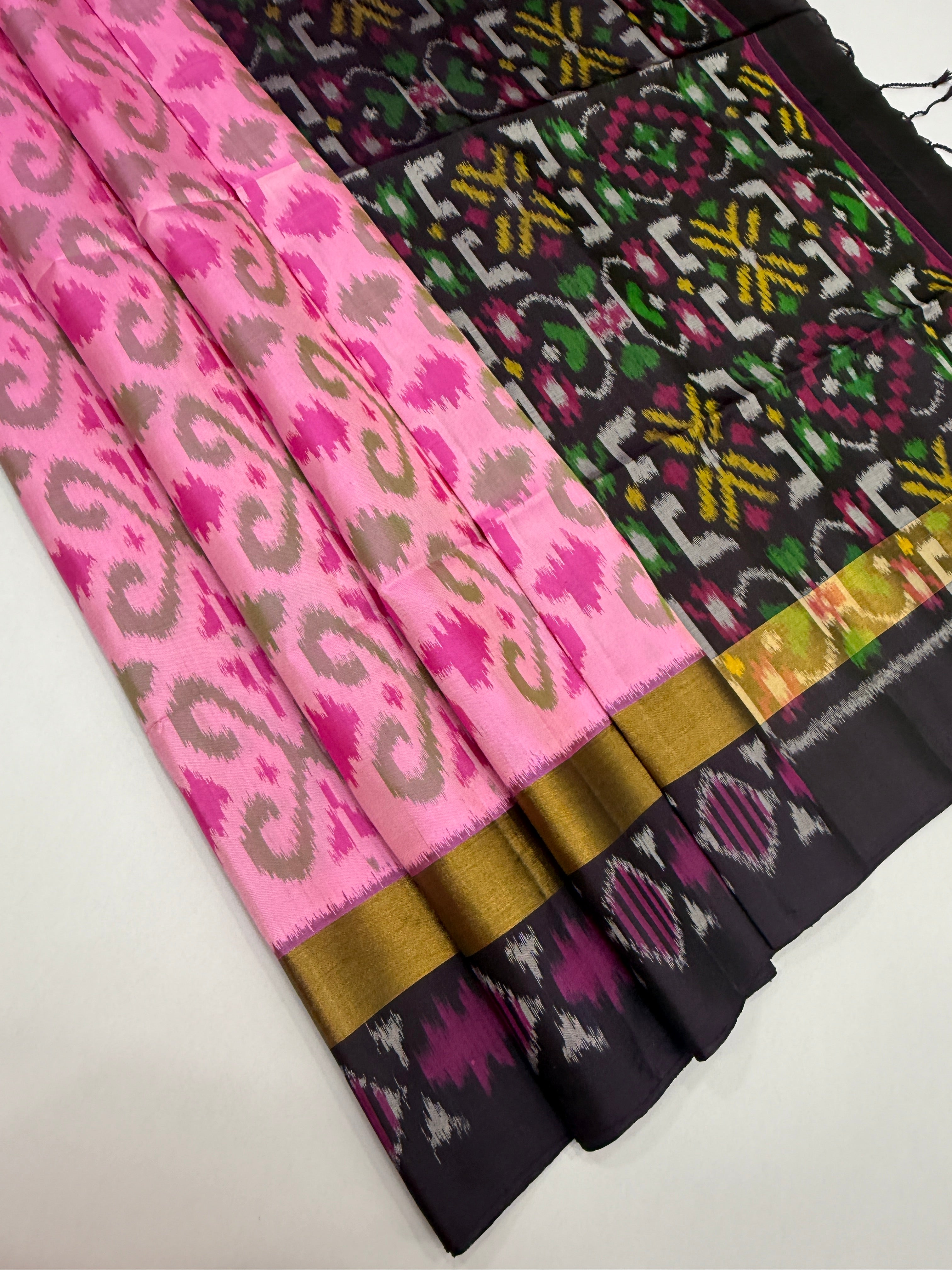VSIS463 - milk rose color body , purple color pallu , blouse - Pure silk saree