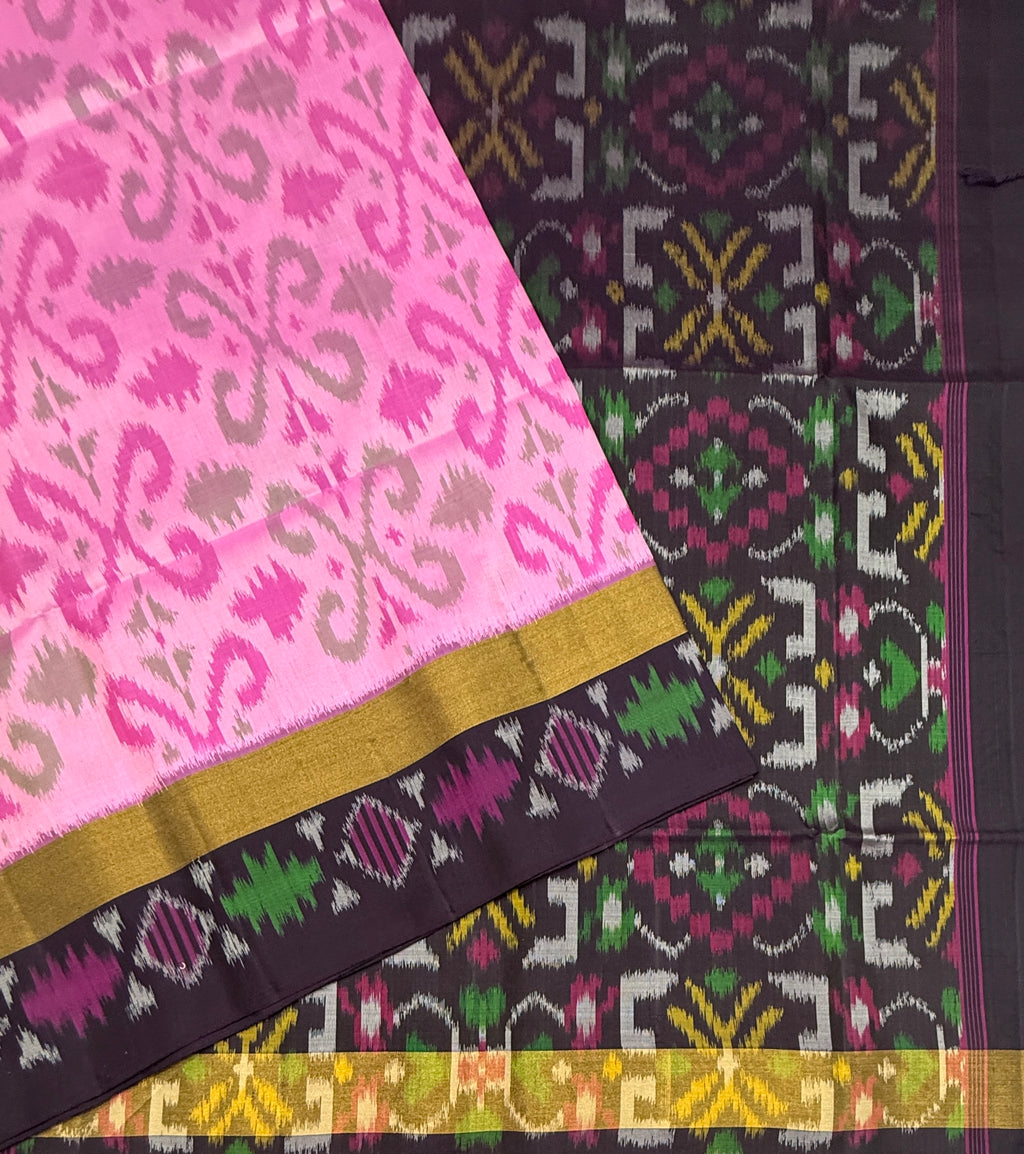 VSIS463 - milk rose color body , purple color pallu , blouse - Pure silk saree