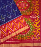 VSIS464 - navy blue color body , red with pink color pallu , blouse - Pure silk saree