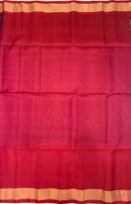 VSIS464 - navy blue color body , red with pink color pallu , blouse - Pure silk saree