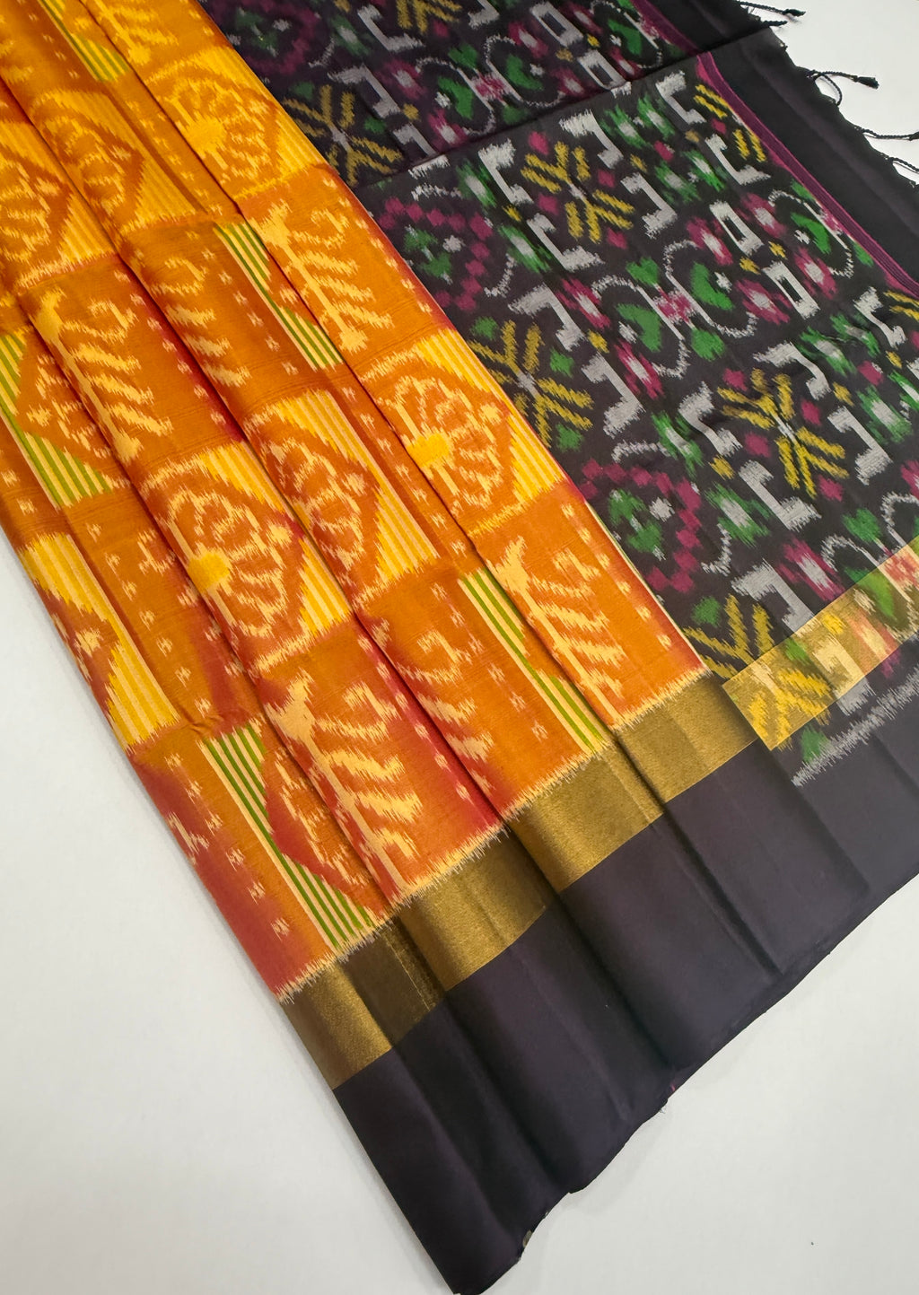 VSIS467 -honey brown color body , purple color pallu , blouse - Pure silk saree