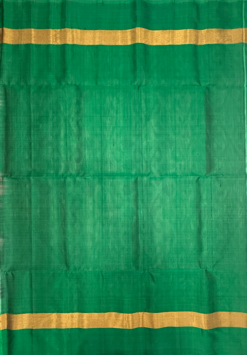 VSIS468 - half white color body , green color pallu , blouse - Pure silk saree