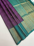 VSF1096 - violet color body , peacock blue color pallu,blouse - Pure silk saree