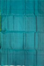 VSF1097 - olive green color body , peacock blue color pallu,blouse - Pure silk saree