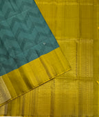 VSF1098 - pastel blue color body , yellow with green color pallu,blouse - Pure silk saree