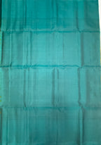 VSF1100 - mustard color body , peacock blue color pallu,blouse - Pure silk saree