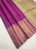VSF1103 - purple color body , beige color pallu,blouse - Pure silk saree