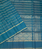 VSF1105 - peacock blue color body , color pallu,blouse - Pure silk saree
