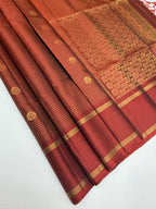 VSF1107 - maroon color body , color pallu,blouse - Pure silk saree
