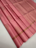 VSS488 - baby pink color body, pallu , blouse pure silk saree