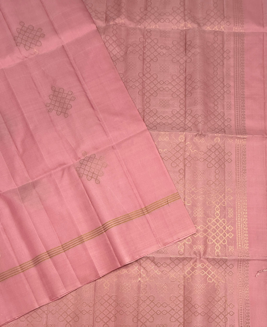 VSS488 - baby pink color body, pallu , blouse pure silk saree