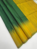 VSD153 - dark green color body , green with yellow color pallu,blouse - Pure silk saree