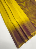 VSD155 -yellow with green color body , purple color pallu,blouse - Pure silk saree
